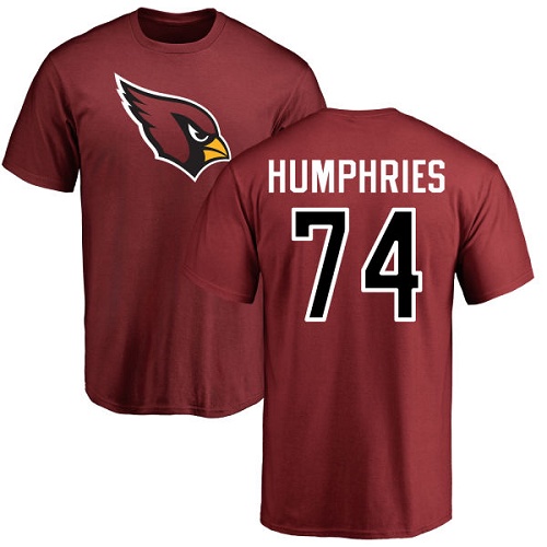 Arizona Cardinals Men Maroon D.J. Humphries Name And Number Logo NFL Football #74 T Shirt->arizona cardinals->NFL Jersey